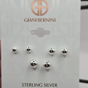 NEW Giani Bernini Sterling Silver Ball Earrings Trio